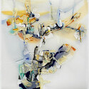 <i>The Flower's Force</i><br>Cut paper, acrylic on two layers of Dura-Lar<br>40x42x1-2026